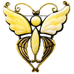 0058455/2137.4 Брошь Бабочка Шелковица (белый)