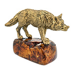 300578-Сувенир из Янтаря "ВОЛК"(конь.брон.) 