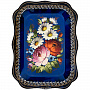 Поднос расписной "Цветы" синий 33х25 см, фотография 1. Интернет-магазин ЛАВКА ПОДАРКОВ