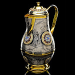 0040413 Серебро 875* КУВШИН Эмаль, гравировка, позолота, чернение в П/У 1 115