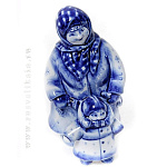 09227 Гжель Скульптура "На прогулке" 14*8см Авт.Черновы Л.и В 