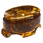 Шкатулка овальная из янтаря