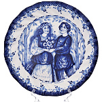 0018870/Свидание Гжель Тарелка настенная "Сюжет" в ассортименте Д26см Авт. Алехин С.С.