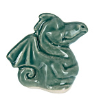0072165 Фарфор Скульптура Дракон зеленый h 6 см