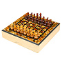 Шахматный ларец с инкрустацией и фигурами из янтаря 30х30 см, фотография 14. Интернет-магазин ЛАВКА ПОДАРКОВ