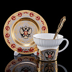 0053903 Златоуст Чайная пара РФ красная эмаль  ПУ SUV-2061