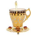 0039756-1п/ФР Златоуст НАБОР ЧАЙНЫЙ на одну перс сердолик