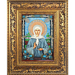 0048001 ИКОНА "Матрона Московская" багет-золочение (презентация) №191 в П/У дуб