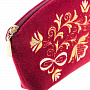 Косметичка бархатная "Букет". Бордовая с золотой вышивкой, фотография 3. Интернет-магазин ЛАВКА ПОДАРКОВ