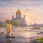 Картина-репродукция М.А.Сатарова "Рассвет над Москвой" 36х29 см, фотография 2. Интернет-магазин ЛАВКА ПОДАРКОВ