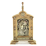  /7,7*12см Юв. Миниатюра Икона "Казанская Божья Матерь" Бронза, Фианиты