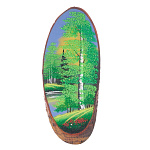 0066009/2230 Нат.камень ПАННО ОВАЛЬНОЕ на срезе дерева 35*40см 