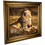 Картина янтарная "Лев и львенок" 60х80 см, фотография 2. Интернет-магазин ЛАВКА ПОДАРКОВ