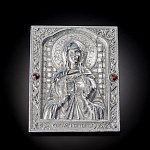  Иконка карманная, серебрение, камни."Св.Татьяна"6*7см