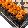 Шахматный ларец с янтарными фигурами "Королевский" 48х48 см, фотография 3. Интернет-магазин ЛАВКА ПОДАРКОВ