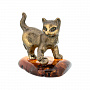 Статуэтка с янтарем "Котенок с клубком", фотография 1. Интернет-магазин ЛАВКА ПОДАРКОВ