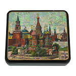 Шкатулка с художественной росписью "Храм Василия Блаженного"