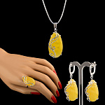 720029/5,18г  Серебро 925* КОЛЬЦО вст.Янтарь фианит р/п