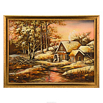 Картина янтарная "Домик в лесу" 30х40 см