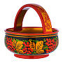 Конфетница-корзинка "Рябина". Хохлома, фотография 2. Интернет-магазин ЛАВКА ПОДАРКОВ