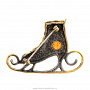 Брошь из латуни с янтарной вставкой "Фигурное катание", фотография 3. Интернет-магазин ЛАВКА ПОДАРКОВ