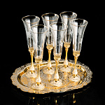 0057187/ 28006  Златоуст НАБОР ДЛЯ ШАМПАНСКОГО (бокалы на блюде)