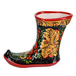 0074518  Хохлома  статуэтка "САПОГ"яблоко  керамика 14*5,5*11 см