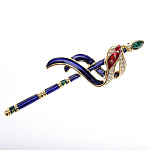  Традиции ФАБЕРЖЕ Брошь "БУЛАВКА ЦВЕТНАЯ" 9,8*3,3см  5612