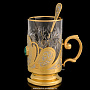 Чайный набор с подстаканниками "Малахитовый" на 2 персоны. Златоуст, фотография 7. Интернет-магазин ЛАВКА ПОДАРКОВ