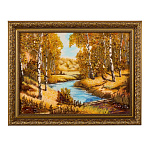Картина янтарная "Осеннее настроение. Березки" 30х40 см