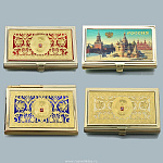 0022814/цвет ВИЗИТНИЦА Гальванопл. позолота, в п/У в ассортименте