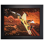 Картина янтарная "Самолет истребитель" 30х40 см
