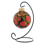Елочный шар с ручной росписью "Хохлома. Клубника"
