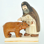 0020914 Скульптура "Святой Сергий Радонежский" Фарфор, краски