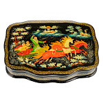 Шкатулка с художественной росписью "Тройка"