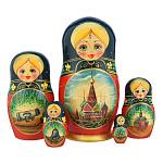 201115 Матрешка "ХВБ" гуашь,5 мест 18 см 