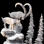Скульптура из рога горного козла "Козерог и волки", фотография 3. Интернет-магазин ЛАВКА ПОДАРКОВ