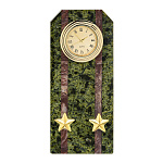 7009 Нат.камень Часы-Погон "ПОДПОЛКОВНИК" Змеевик 