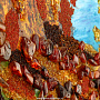 Картина с янтарем и каменной крошкой "Золотая осень" 60х80 см, фотография 3. Интернет-магазин ЛАВКА ПОДАРКОВ