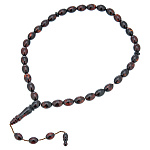 0073449 /31гр ЧЕТКИ ЯНТАРНЫЕ мусульманские 33 зерна (желто-коричневый)