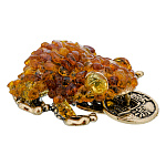 300018 НП-ТАЛИСМАН  "ДЕНЕЖНАЯ ЛЯГУШКА" (латунь,янтарь) в уп. 6*6 см