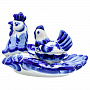 Пасхальница на 4 яйца "Курочка" с солонкой. Гжель, фотография 6. Интернет-магазин ЛАВКА ПОДАРКОВ