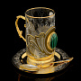 Чайный набор с подстаканником "Малахит". Златоуст, фотография 3. Интернет-магазин ЛАВКА ПОДАРКОВ