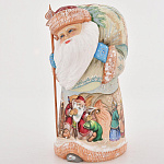 0015633 Скульптура из дерева "ДЕД МОРОЗ И ДЕТИ" Авт.работа 