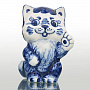 Скульптура "Приветливый котенок" Гжель, фотография 1. Интернет-магазин ЛАВКА ПОДАРКОВ