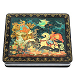 0050574/16*13см  Шкатулка лаковая миниатюра Холуй "Руслан и голова"32,2