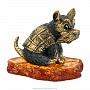 Статуэтка с янтарем "Собака Шнауцер", фотография 2. Интернет-магазин ЛАВКА ПОДАРКОВ
