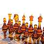 Шахматы из карельской березы и фигурами из янтаря 45х45 см, фотография 2. Интернет-магазин ЛАВКА ПОДАРКОВ