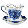 Чайная пара "Колокольчик". Гжель в золоте, фотография 1. Интернет-магазин ЛАВКА ПОДАРКОВ