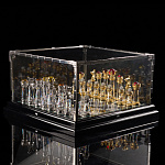 Шахматы со стразами и хрустальными фигурами 36х36 см